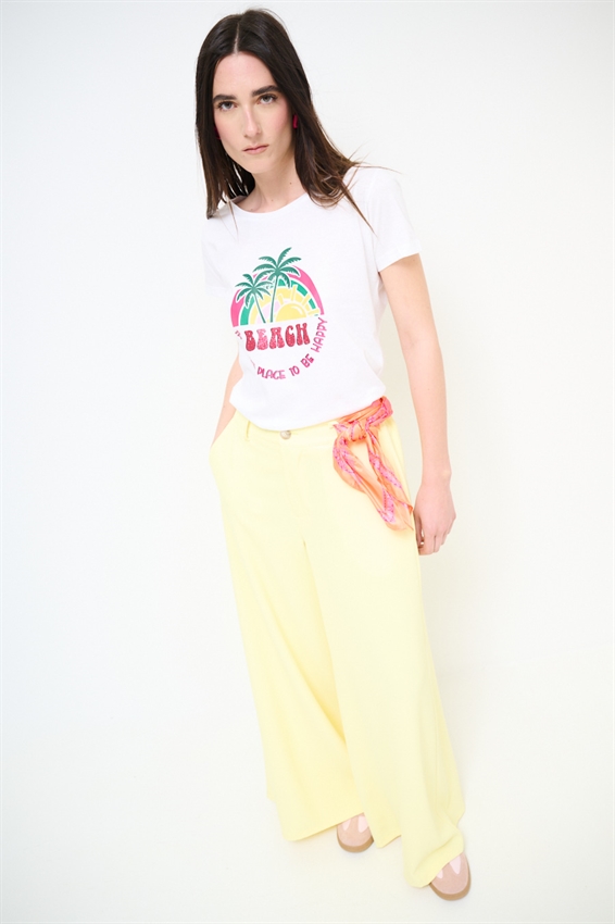 T-SHIRT BASIC CON STAMPA BEACH PLACE
