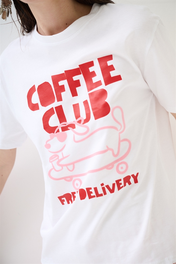 T-SHIRT REGULAR CON STAMPA COFFEE CLUB