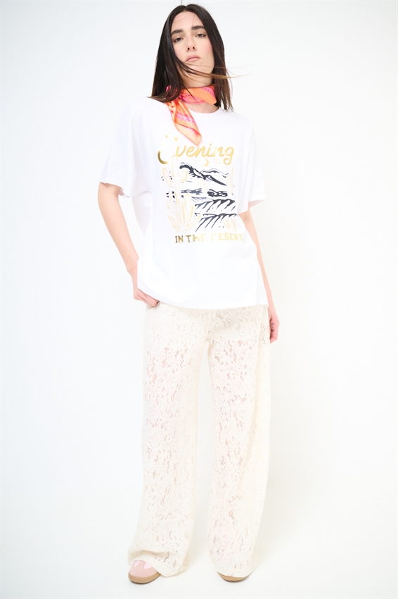 T-SHIRT GRACE CON STAMPA DESERT BIANCO