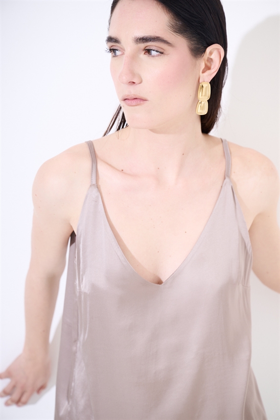 CANOTTA BASIC CON SPALLINI REGOLABILI IN VISCOSA FANGO