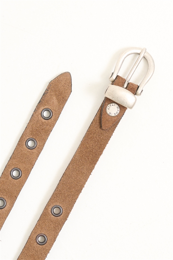 CINTURA SOTTILE IN SUEDE MULTIFORO