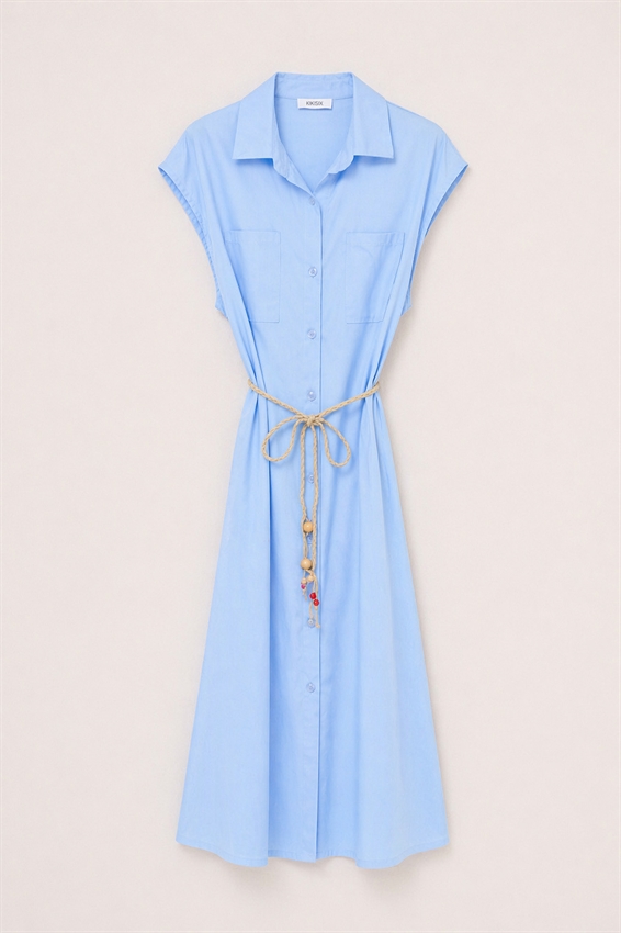 ABITO MIDI SMANICATO CON TASCHE