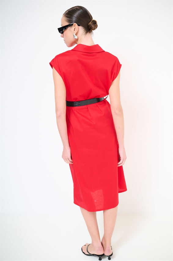 ABITO MIDI SMANICATO CON TASCHE