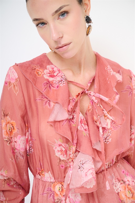 ABITO CORTO CON DOPPIA BALZA A FANTASIA