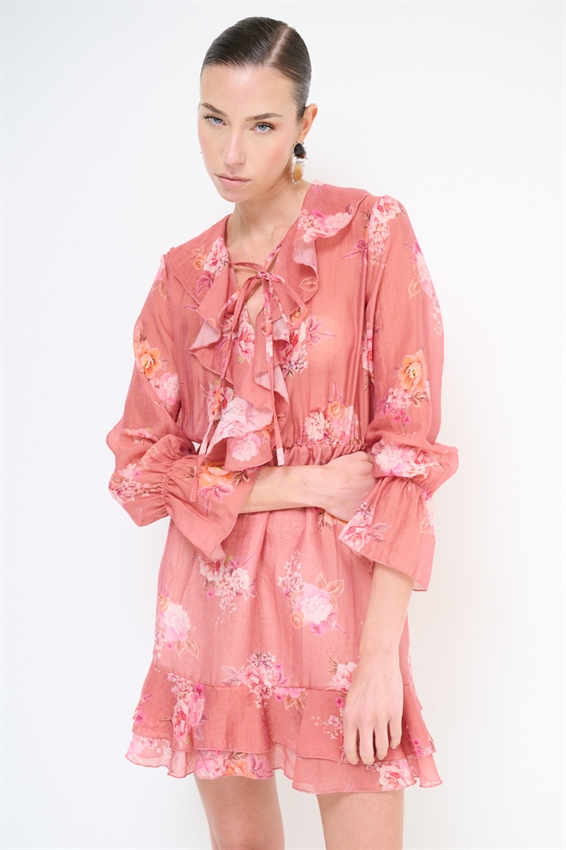 ABITO CORTO CON DOPPIA BALZA A FANTASIA