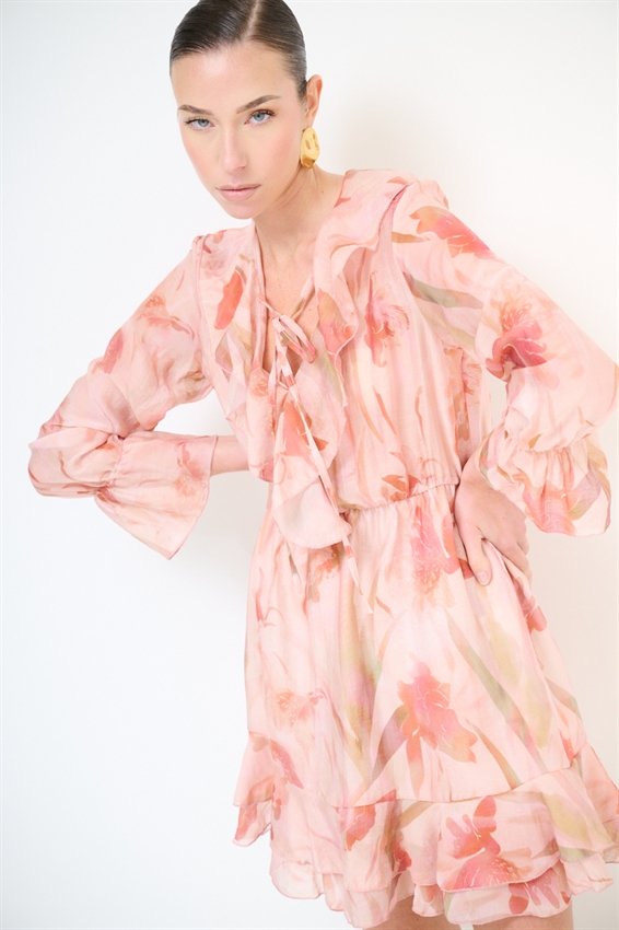 ABITO CORTO CON DOPPIA BALZA A FANTASIA