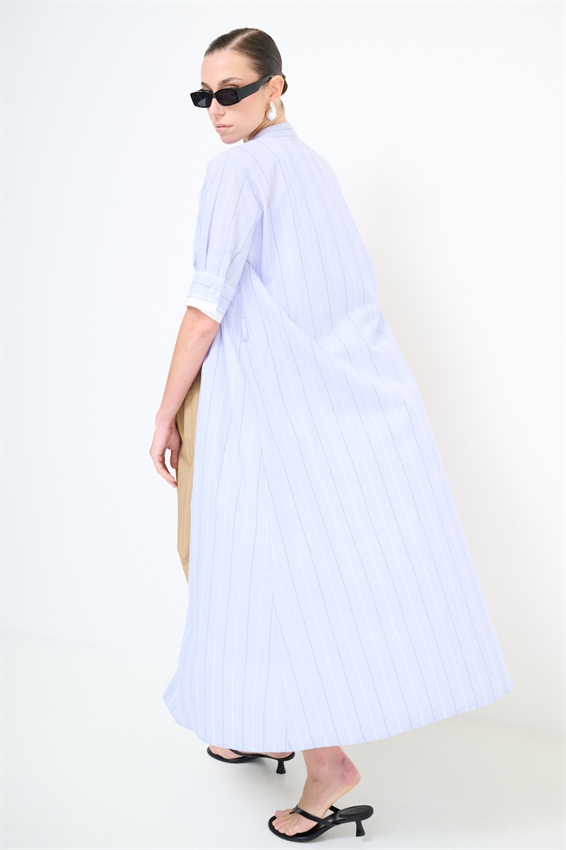 ABITO CHEMISIER RIGA RICAMATO CELESTE