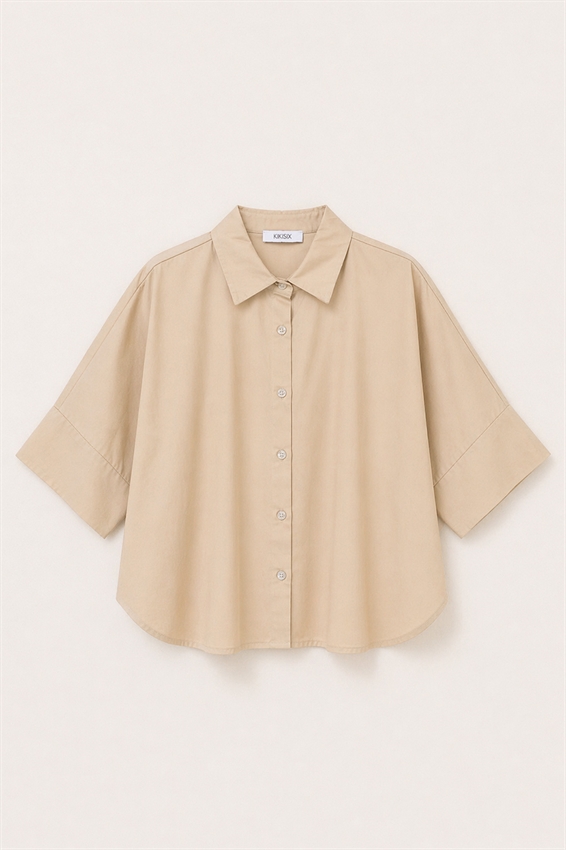 CAMICIA MANICA A PIPISTRELLO BEIGE