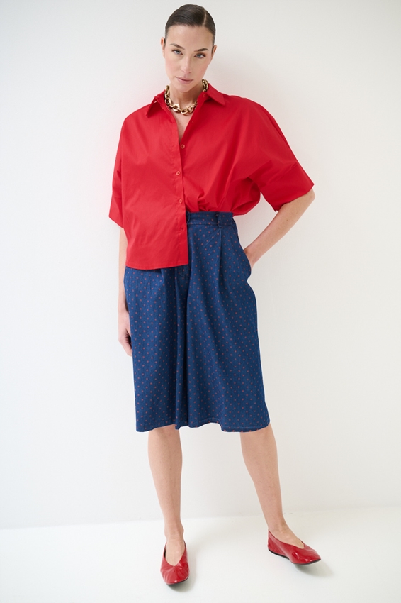 CAMICIA MANICA A PIPISTRELLO ROSSO