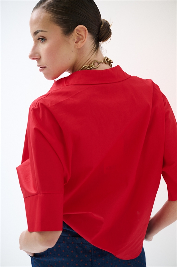 CAMICIA MANICA A PIPISTRELLO ROSSO
