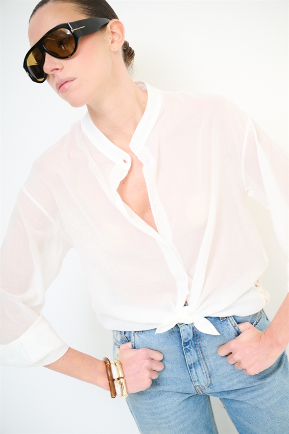 CASACCA COREANA IN MUSSOLA CON MACRAME DIETRO BIANCO