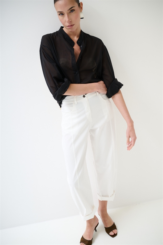 CASACCA COREANA IN MUSSOLA CON MACRAME DIETRO NERO