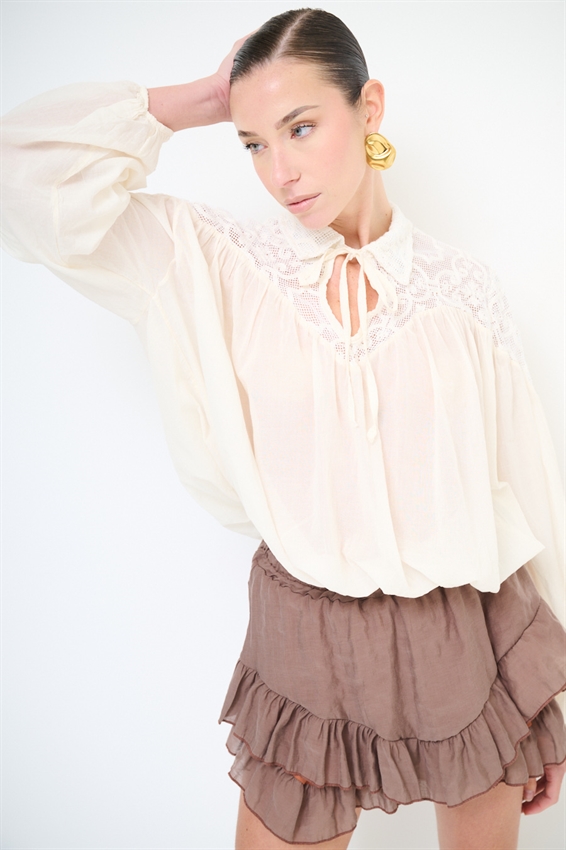 BLUSA INSERTO MACRAME BURRO