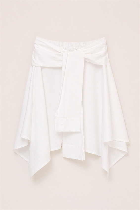 MINIGONNA A PUNTE CON MANICHE IN VITA