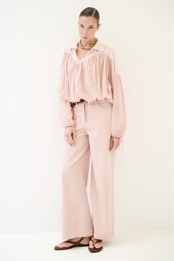 PANTA PALAZZO CON CINTURA CIPRIA