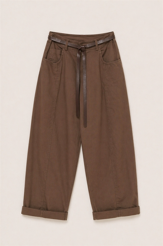 PANTALONE BALLOON CON CINTURA MORO