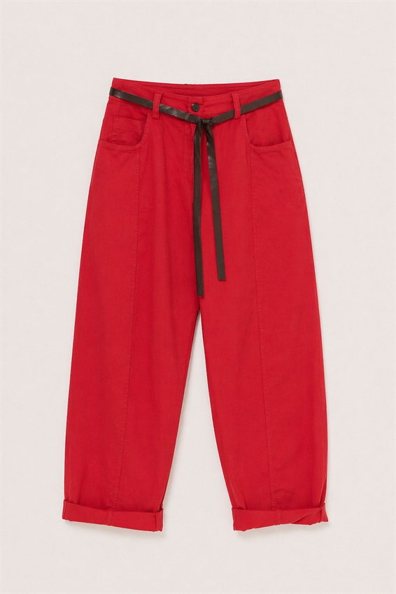 PANTALONE BALLOON CON CINTURA PEPERONE