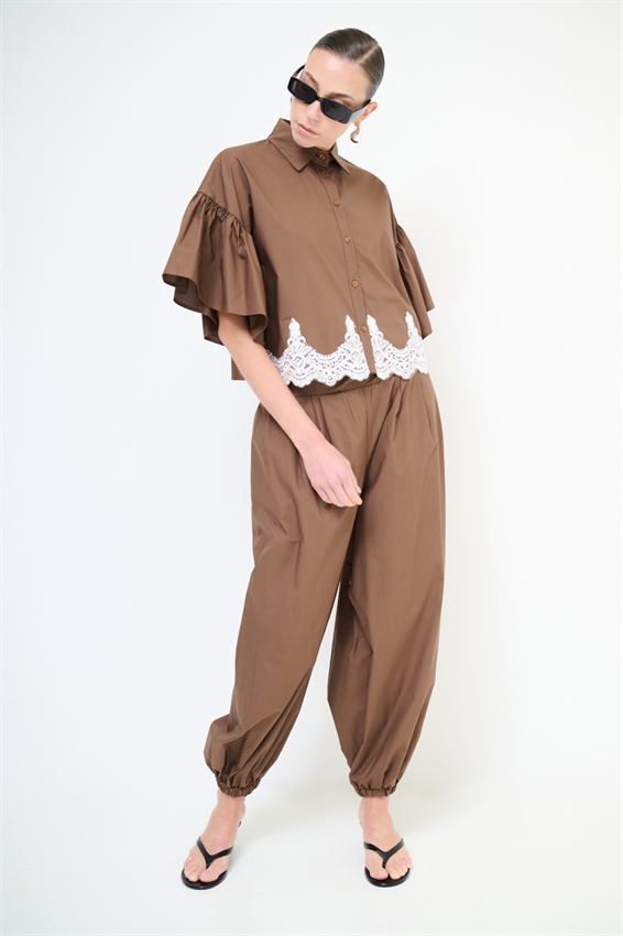 PANTALONE IN TELA PARACADUTE CON ELASTICO