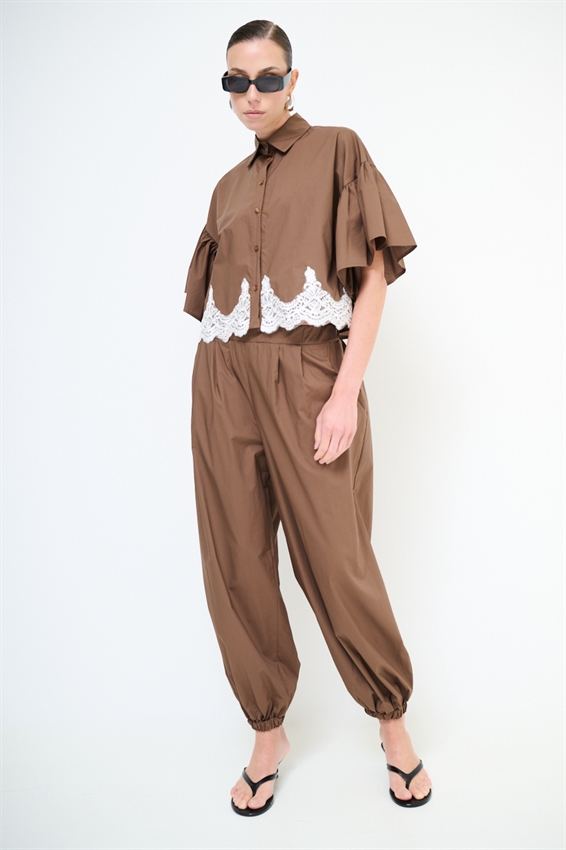 PANTALONE IN TELA PARACADUTE CON ELASTICO MORO