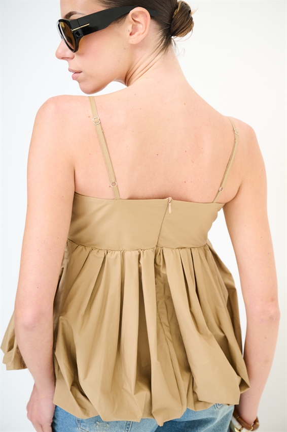 TOP IN TELA PARACADUTE CAMMELLO