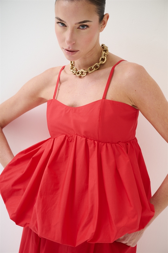 TOP IN TELA PARACADUTE ROSSO