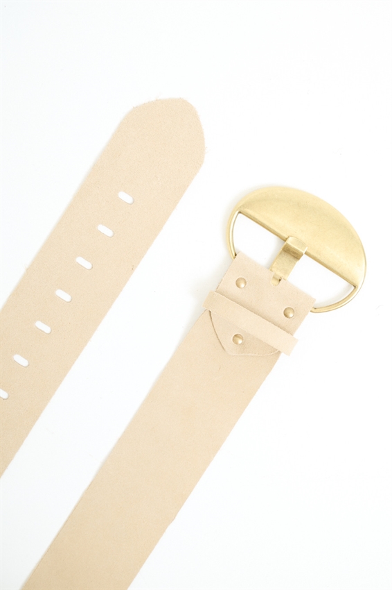 CINTURA SUEDE CON FIBBIA OVALE ORO