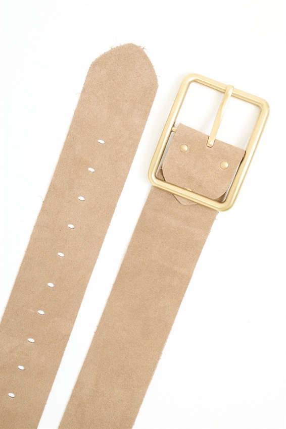 CINTURA SUEDE CON FIBBIA RETTANGOLARE ORO