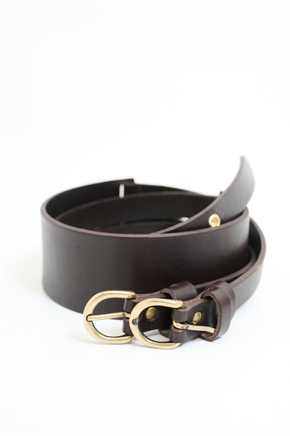 CINTURA IN PELLE CON DOPPIO CINTURINO