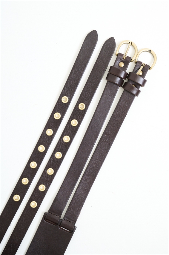 CINTURA IN PELLE CON DOPPIO CINTURINO