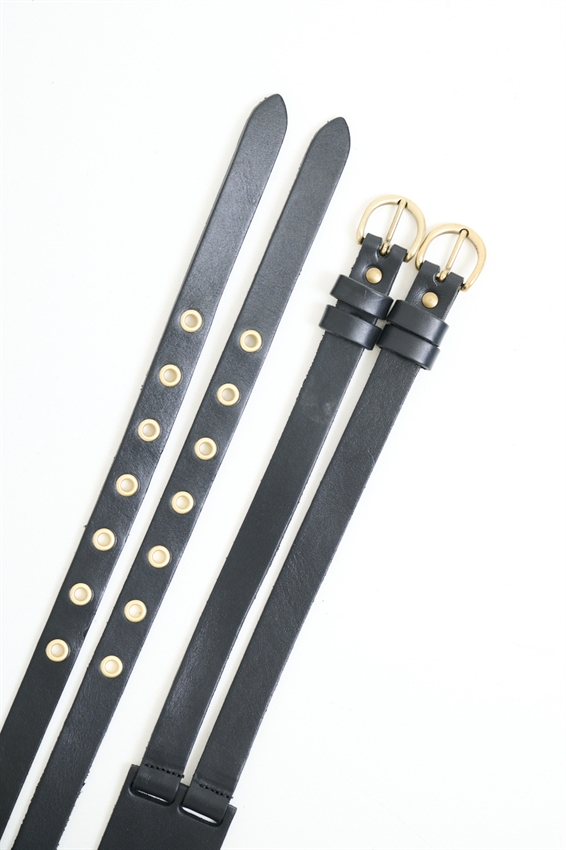 CINTURA IN PELLE CON DOPPIO CINTURINO