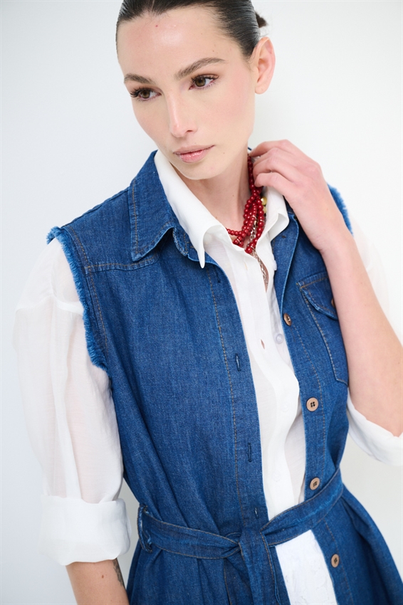 ABITO CHEMISIER IN DENIM LINO