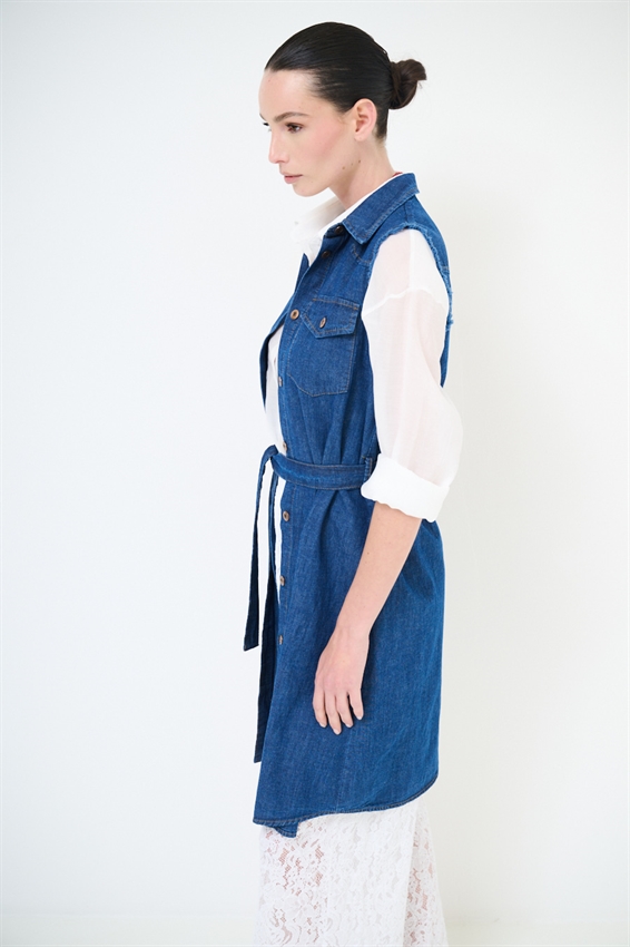 ABITO CHEMISIER IN DENIM LINO