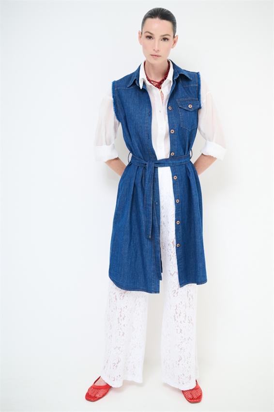 ABITO CHEMISIER IN DENIM LINO