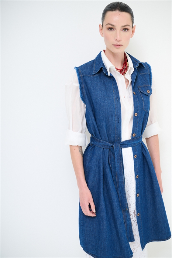 ABITO CHEMISIER IN DENIM LINO