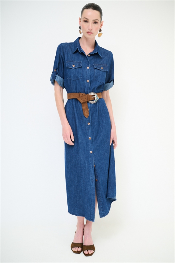 ABITO CHEMISIER IN JEANS DI COTONE