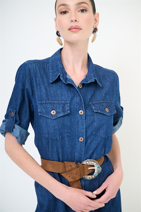 ABITO CHEMISIER IN JEANS DI COTONE