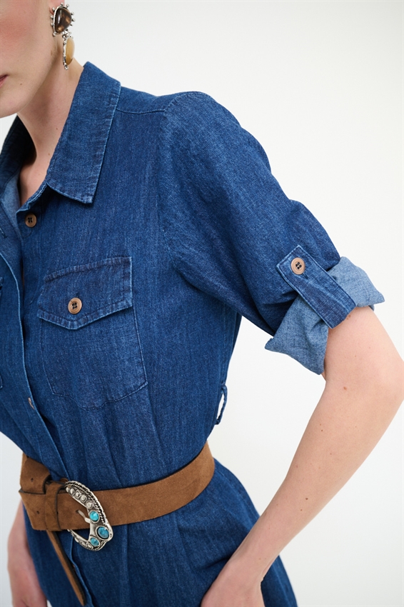 ABITO CHEMISIER IN JEANS DI COTONE