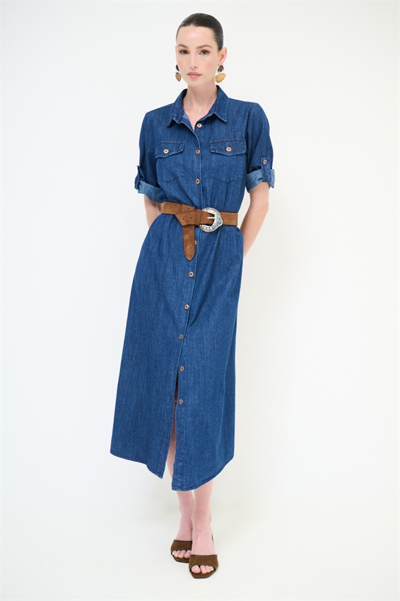 ABITO CHEMISIER IN JEANS DI COTONE