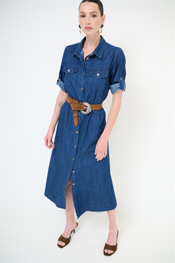 ABITO CHEMISIER IN JEANS DI COTONE