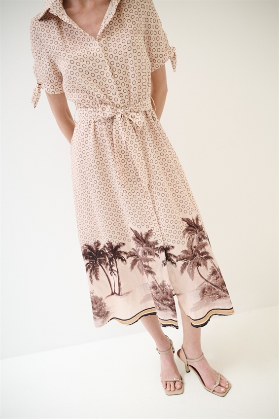 ABITO CHEMISIER CON NODO MANICA A FANTASIA