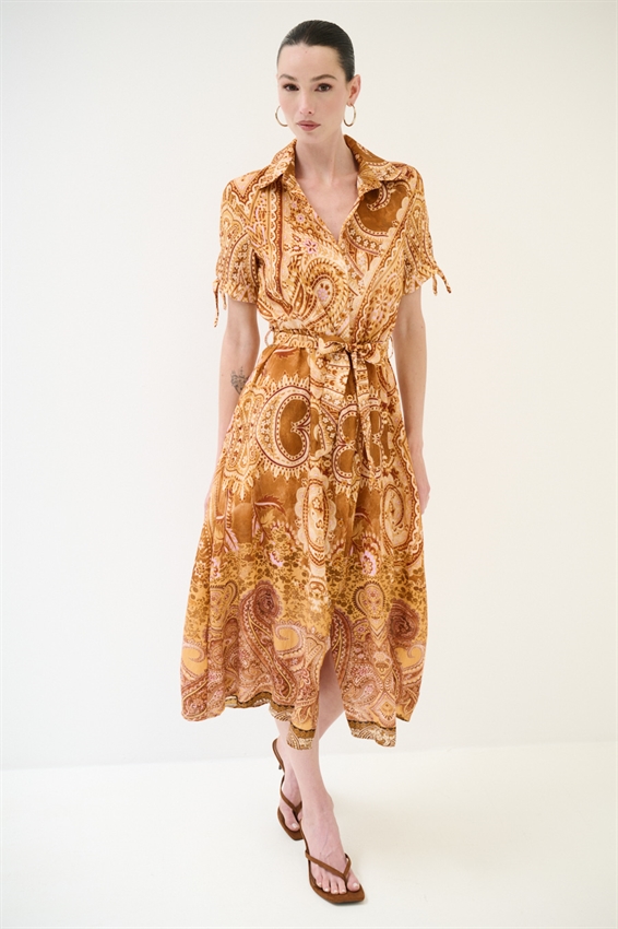 ABITO CHEMISIER CON NODO MANICA A FANTASIA