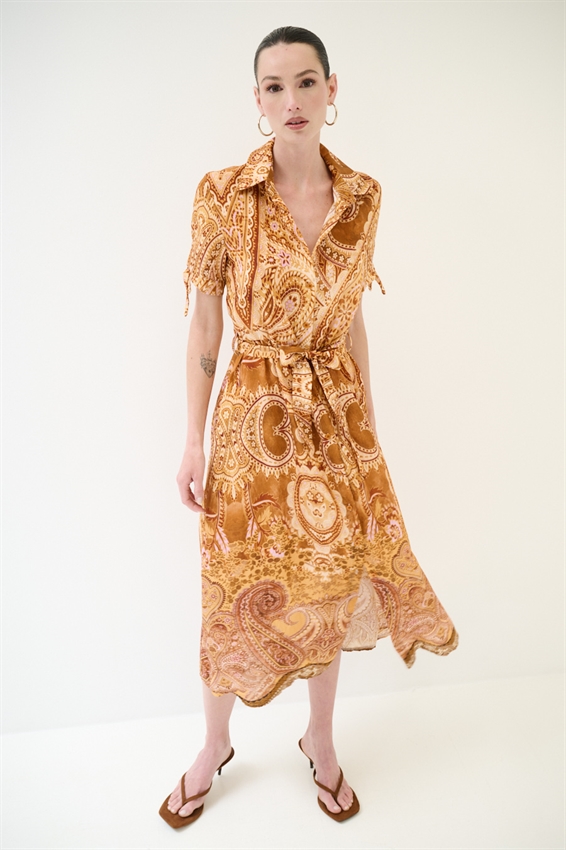 ABITO CHEMISIER CON NODO MANICA A FANTASIA