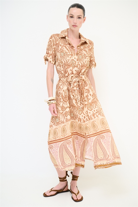 ABITO CHEMISIER CON NODO MANICA A FANTASIA