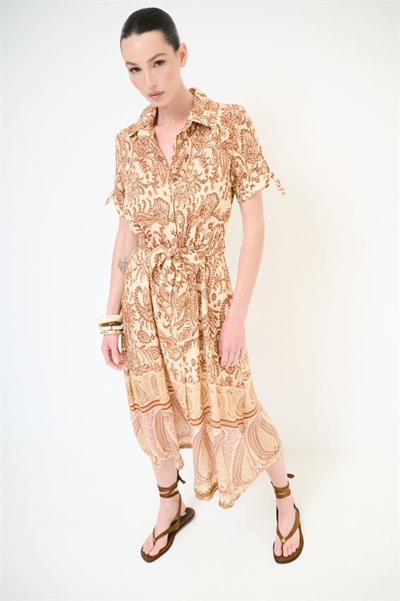 ABITO CHEMISIER CON NODO MANICA A FANTASIA