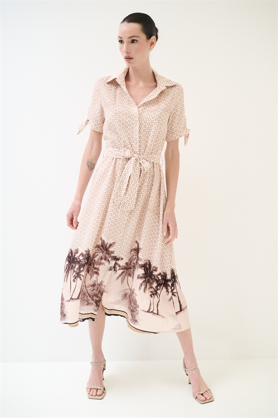 ABITO CHEMISIER CON NODO MANICA A FANTASIA