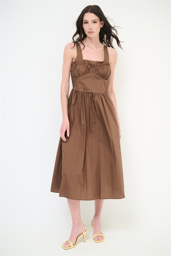 ABITO MIDI CON COPPA ARRICCIATA