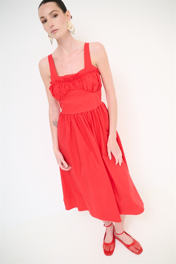 ABITO MIDI CON COPPA ARRICCIATA