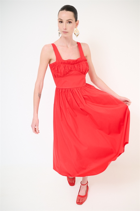 ABITO MIDI CON COPPA ARRICCIATA