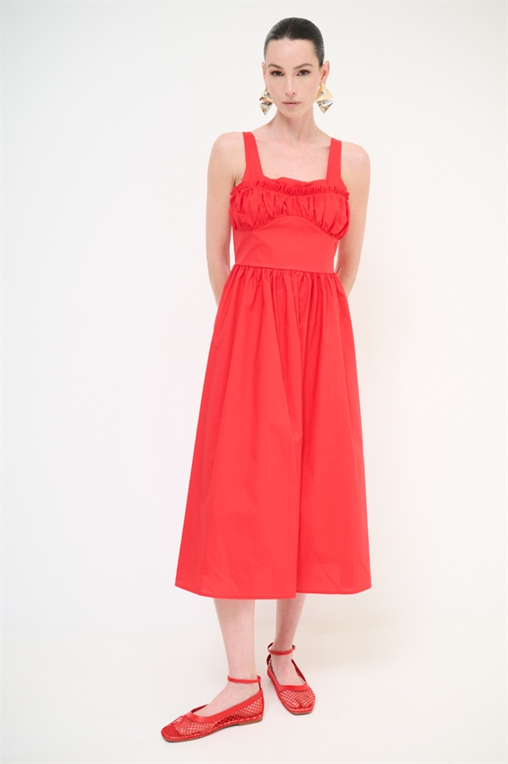 ABITO MIDI CON COPPA ARRICCIATA