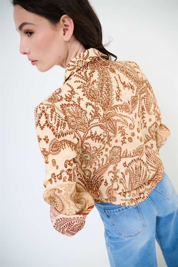 CAMICIA CROP LYOCELL A FANTASIA